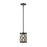 Z-Lite Dealey 1 Light 9" Mini Pendant, Black, Black/Clear Crystal - 6010MP-MB