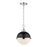 Z-Lite Peyton 2 Light Mini Pendant, Matte Black/Chrome/Opal Etched - 619MP-MB-CH