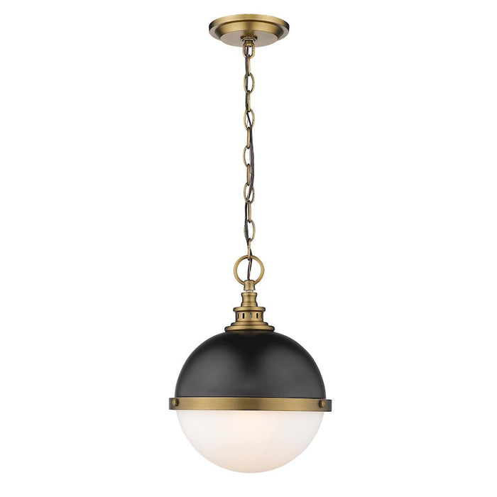 Z-Lite 2 Light Peyton 11" Mini Pendant, Matte Black/Factory Bronze - 619MP-MB-FB
