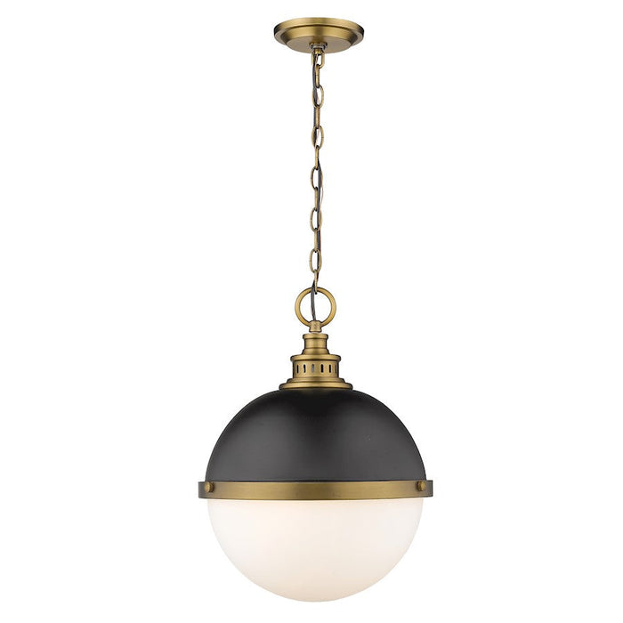 Z-Lite 2 Light Peyton 14" Pendant, Matte Black/Factory Bronze - 619P14-MB-FB