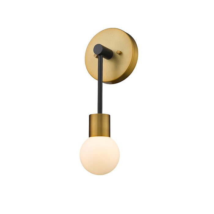 Z-Lite Neutra 1 Light Wall Sconce, Black/Foundry Brass, Opal - 621-1S-MB-FB