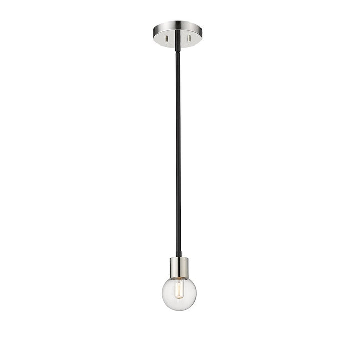 Z-Lite Neutra 1 Light 7" Mini Pendant, Black/Nickel, Clear - 621MP-MB-PN