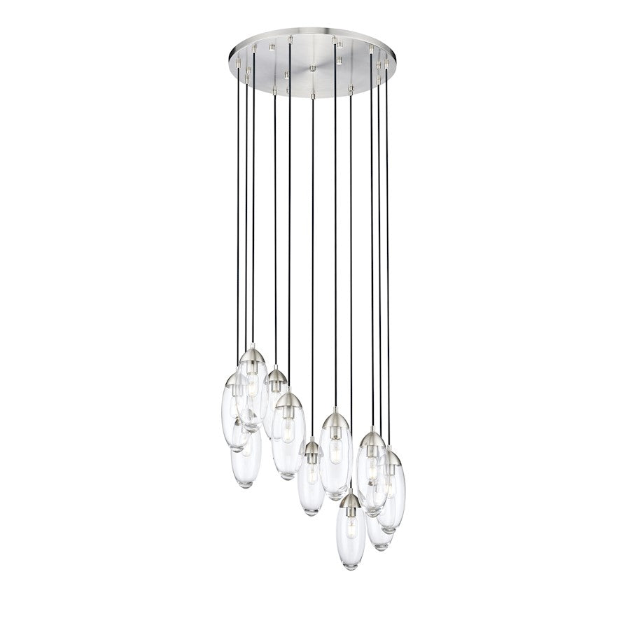 Z-Lite Arden 11 Light Chandelier, Brushed Nickel/Clear - 651P-11R-BN