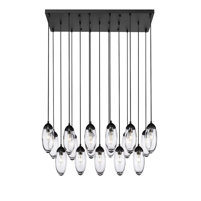 Z-Lite Arden 17 Light Chandelier, Matte Black/Clear - 651P-17L-MB