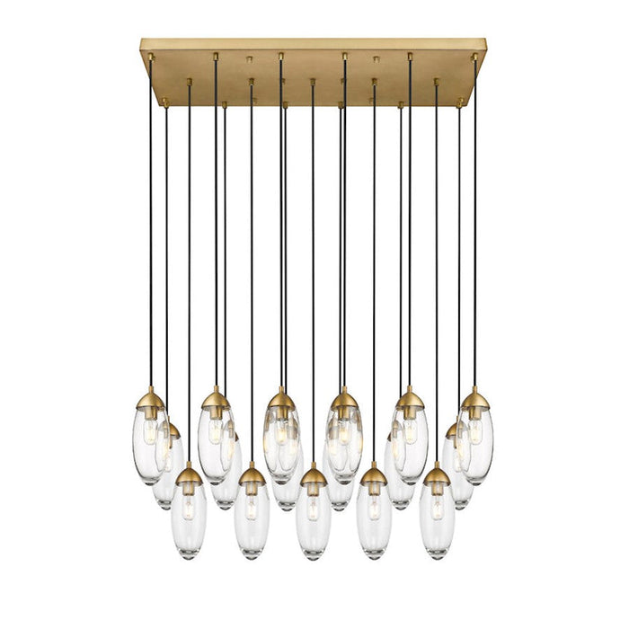 Z-Lite Arden 17 Light Chandelier, Rubbed Brass/Clear - 651P-17L-RB