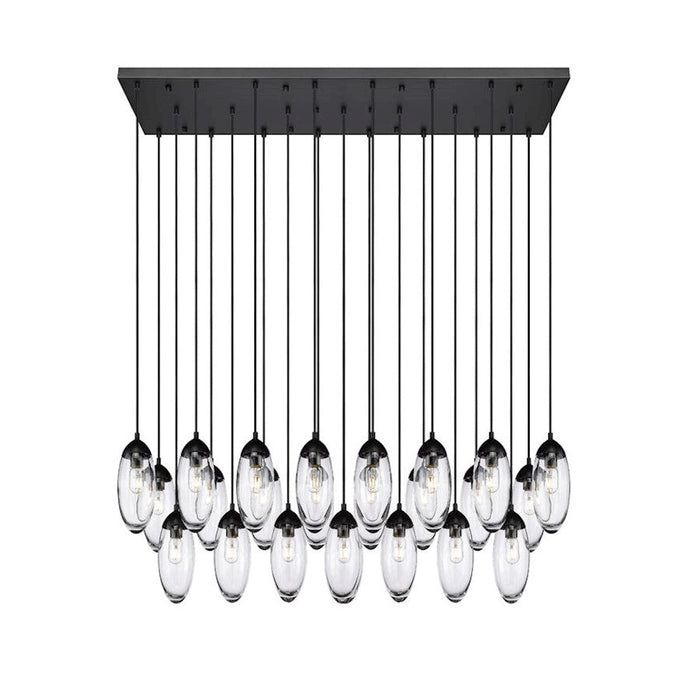 Z-Lite Arden 23 Light Chandelier, Matte Black/Clear - 651P-23L-MB