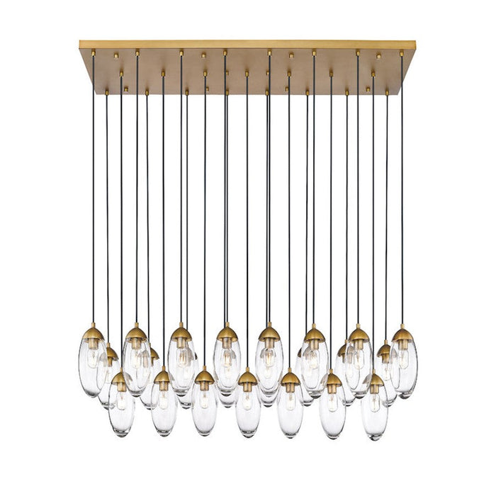 Z-Lite Arden 23 Light Chandelier, Rubbed Brass/Clear - 651P-23L-RB