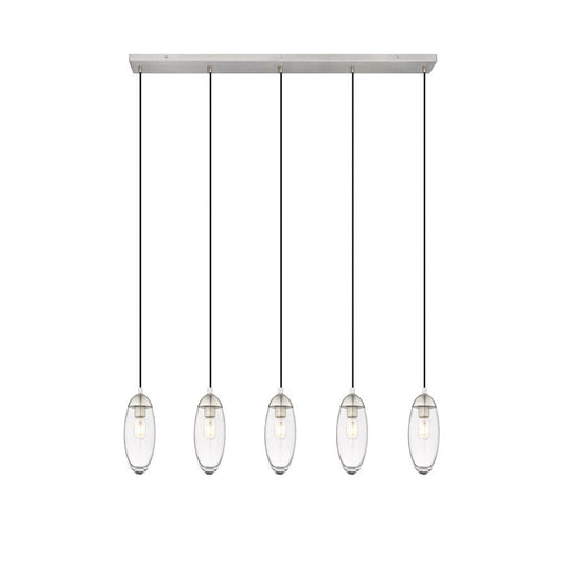 Z-Lite Arden 5 Light 5" Chandelier, Brushed Nickel/Clear - 651P-5L-BN