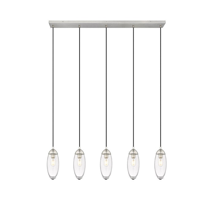 Z-Lite Arden 5 Light 5" Chandelier, Brushed Nickel/Clear - 651P-5L-BN