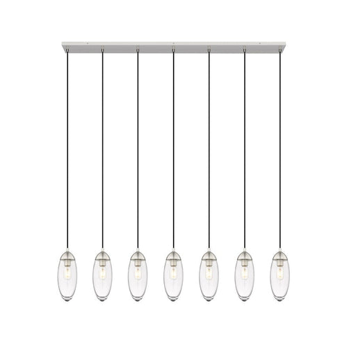 Z-Lite Arden 7 Light 5" Chandelier, Brushed Nickel/Clear - 651P-7L-BN