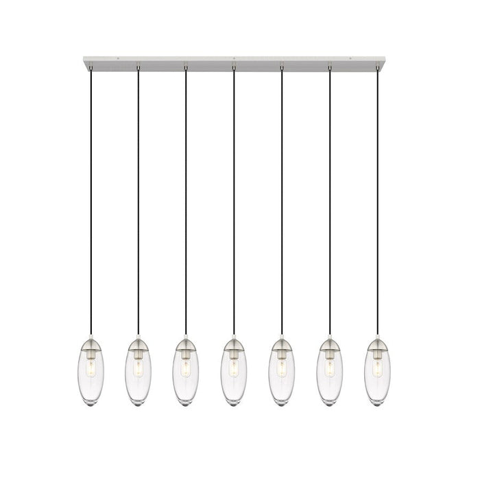 Z-Lite Arden 7 Light 5" Chandelier, Brushed Nickel/Clear - 651P-7L-BN