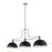 Z-Lite 3 Light Melange 13" Chandelier, Chrome/Black - 725-3CH-D12MB-CH