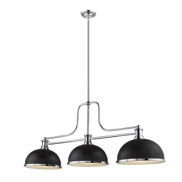 Z-Lite 3 Light Melange 13" Chandelier, Chrome/Black - 725-3CH-D12MB-CH