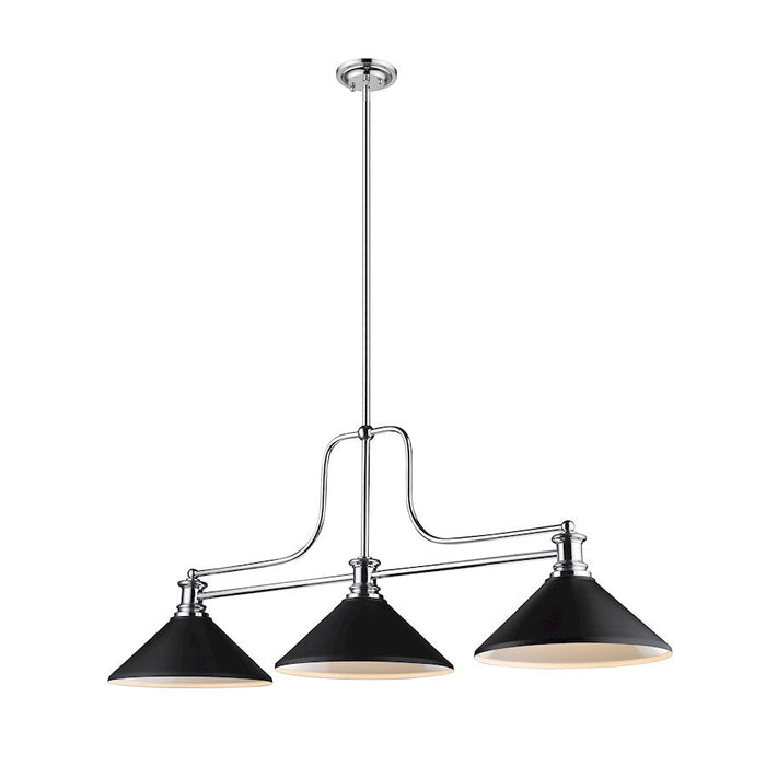 Z-Lite 3 Light Melange 13" Chandelier, Chrome/Matte Black - 725-3CH-MMB