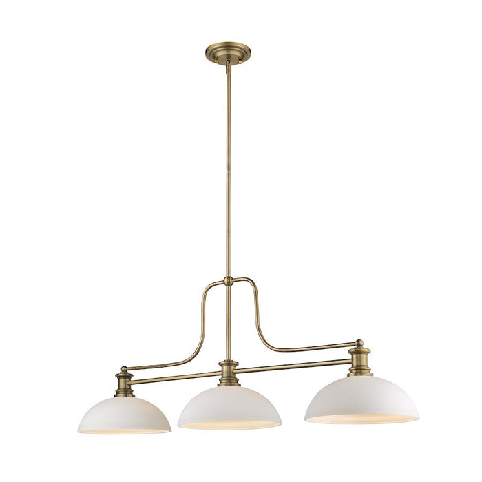 Z-Lite Melange 3 Light Chandelier, Heritage Brass/Matte Opal - 725-3HBR-DMO14