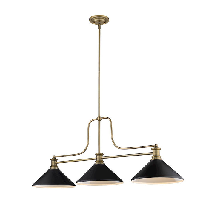 Z-Lite 3 Light Melange 13" Chandelier, Heritage Brass/Matte Black - 725-3HBR-MMB