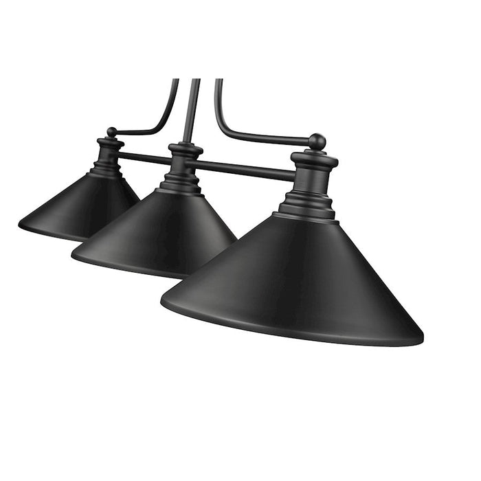 Z-Lite Melange 3 Light Billiard, Matte Black