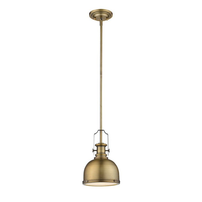 Z-Lite Melange 1 Light Mini Pendant, Heritage Brass/Heritage Brass - 725MP-HBR