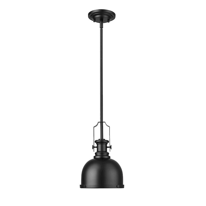 Z-Lite Melange 1 Light Pendant, Matte Black