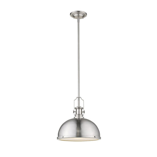 Z-Lite 1 Light Melange 13" Pendant, Brushed Nickel - 725P12-BN