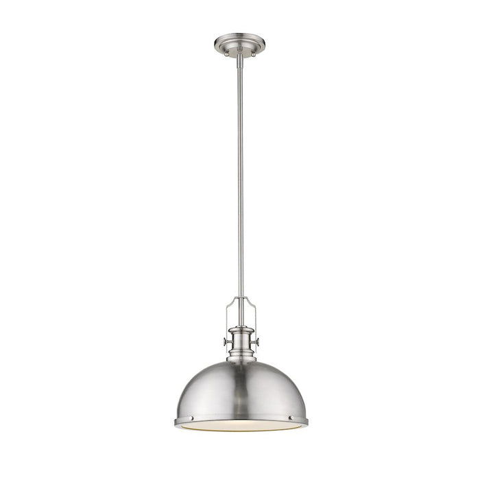 Z-Lite 1 Light Melange 13" Pendant, Brushed Nickel - 725P12-BN