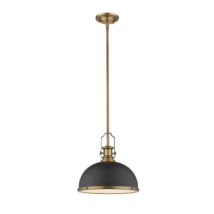 Z-Lite 1 Light Melange 13" Pendant, Bronze/Heritage Brass - 725P12-BRZ-HBR