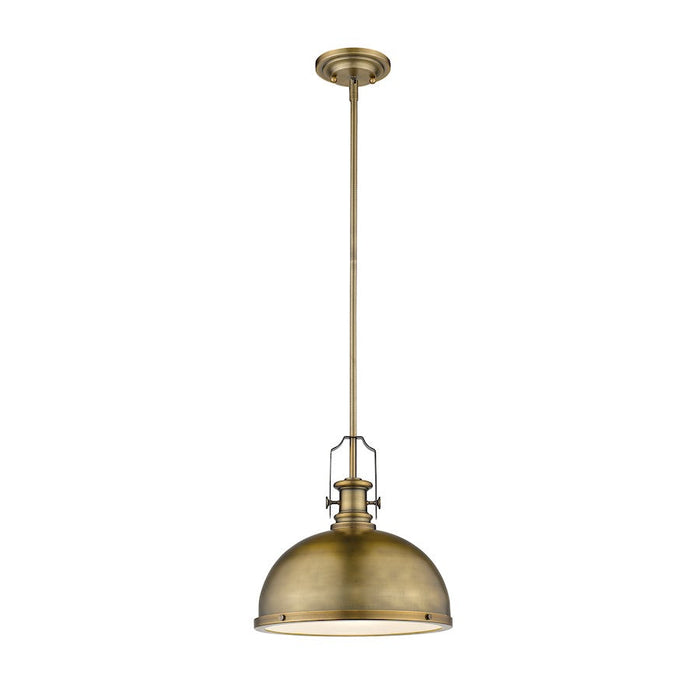 Z-Lite 1 Light Melange 13" Pendant, Heritage Brass - 725P12-HBR