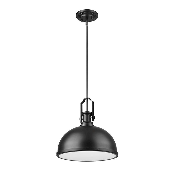 Z-Lite Melange 1 Light Pendant, Matte Black