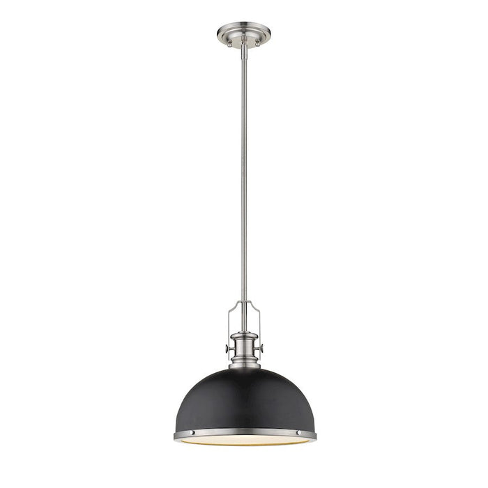 Z-Lite Melange 1 Light Pendant, Black/Nickel/Black - 725P12-MB-BN