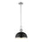 Z-Lite 1 Light Melange 13" Pendant, Matte Black/Chrome - 725P12-MB-CH