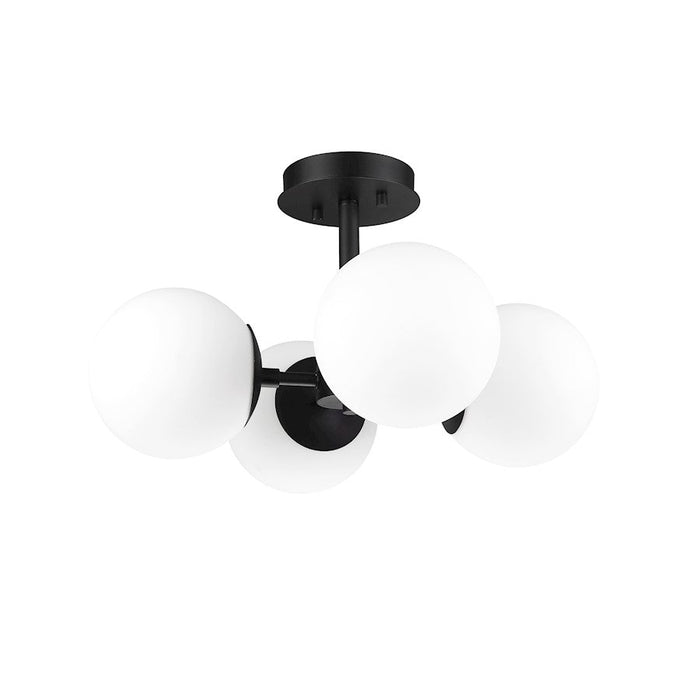 Z-Lite Midnetic 4 Light Semi Flush Mount, Matte Black