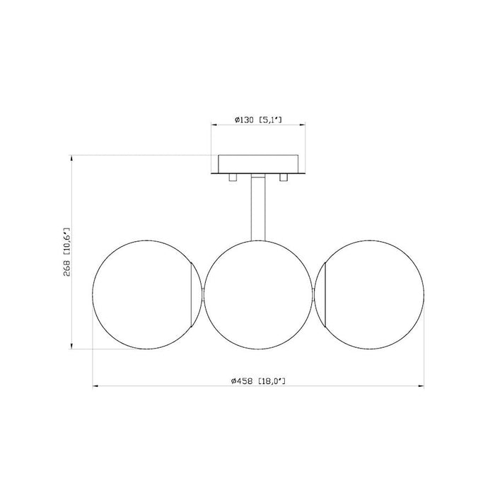 Z-Lite Midnetic 4 Light Semi Flush Mount, Matte Black