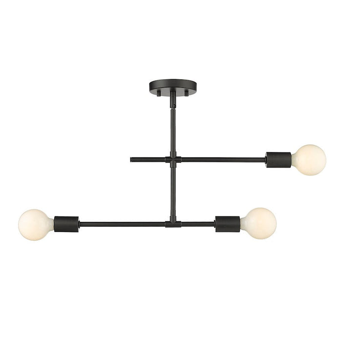 Z-Lite Modernist 3 Light Semi Flush Mount in Matte Black - 731-3SF-MB