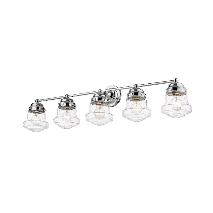 Z-Lite Vaughn 5 Light Vanity in Chrome/Clear Seedy - 736-5V-CH