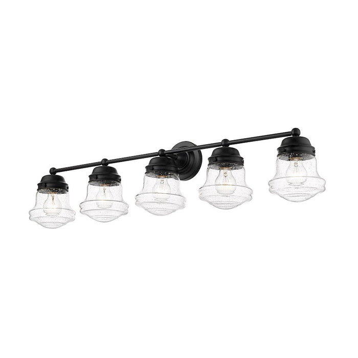 Z-Lite Vaughn 5 Light Vanity in Matte Black/Clear Seedy - 736-5V-MB