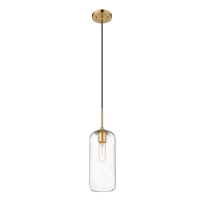 Z-Lite Monty 1 Light 17" Pendant, Heritage Brass/Clear - 738P17-HBR