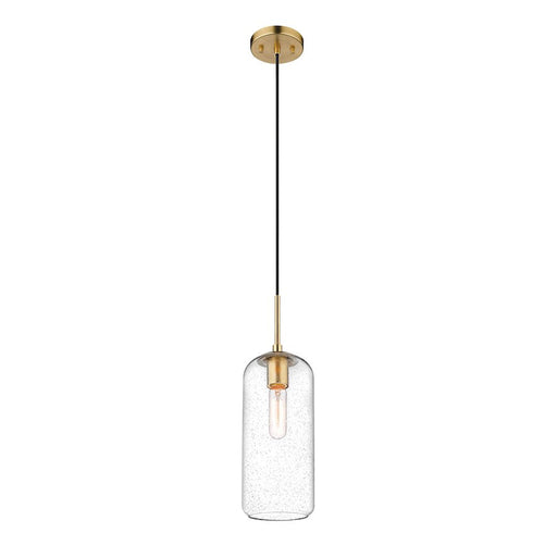 Z-Lite Monty 1 Light Pendant, Heritage Brass/Clear