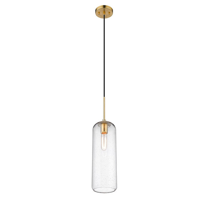 Z-Lite Monty 1 Light Pendant, Heritage Brass/Clear