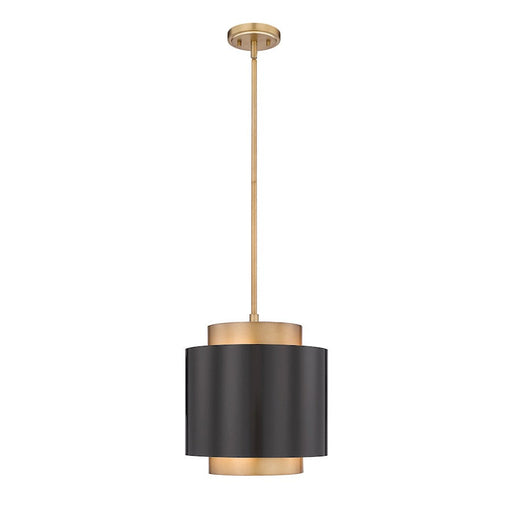 Z-Lite Harlech 1 Light Pendant, Bronze/Rubbed Brass - 739P12-BRZ-RB