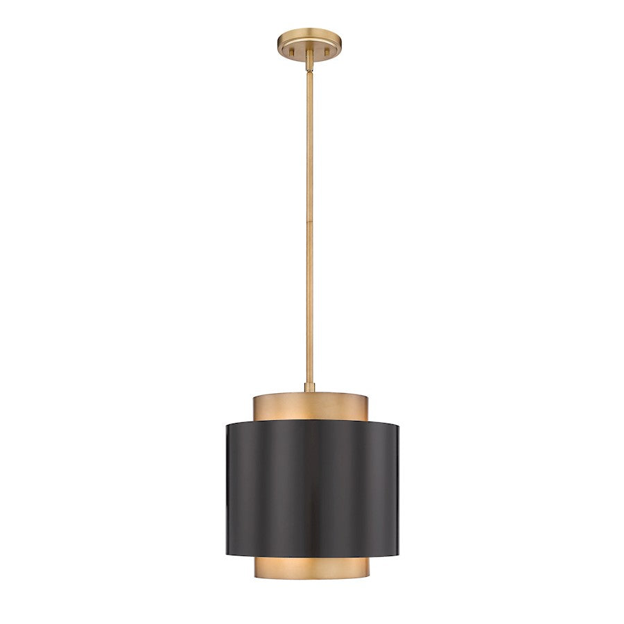 Z-Lite Harlech 1 Light Pendant, Bronze/Rubbed Brass - 739P12-BRZ-RB