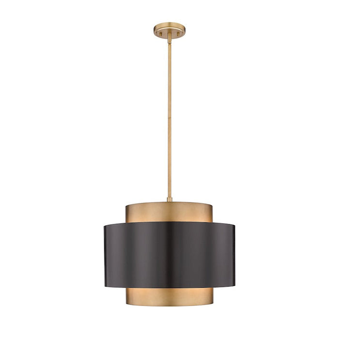 Z-Lite Harlech 3 Light Pendant, Bronze/Rubbed Brass - 739P24-BRZ-RB