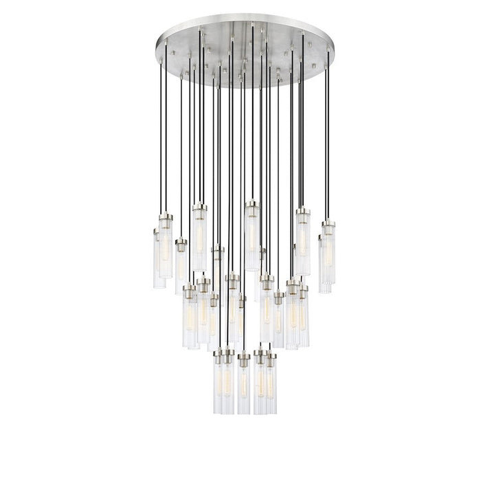 Z-Lite Beau 27 Light Chandelier, Brushed Nickel/Clear - 740P-27R-BN