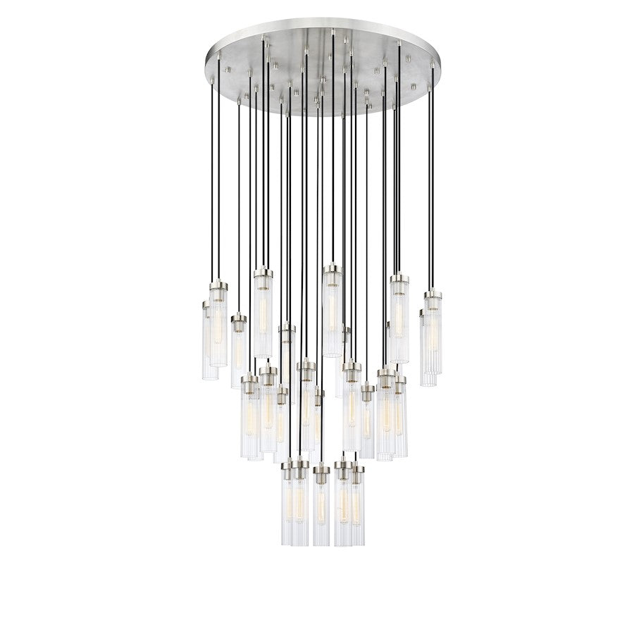 Z-Lite Beau 27 Light Chandelier, Brushed Nickel/Clear - 740P-27R-BN