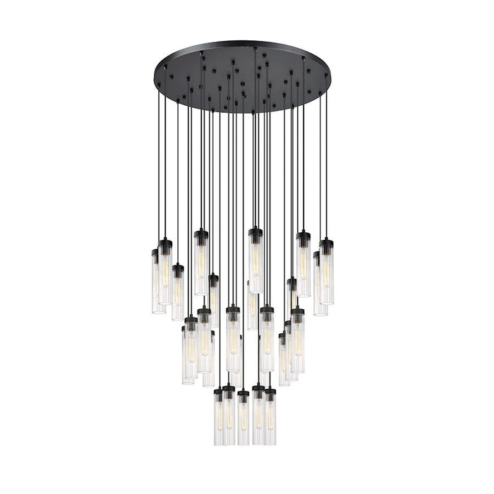 Z-Lite Beau 27 Light Chandelier, Matte Black/Clear - 740P-27R-MB