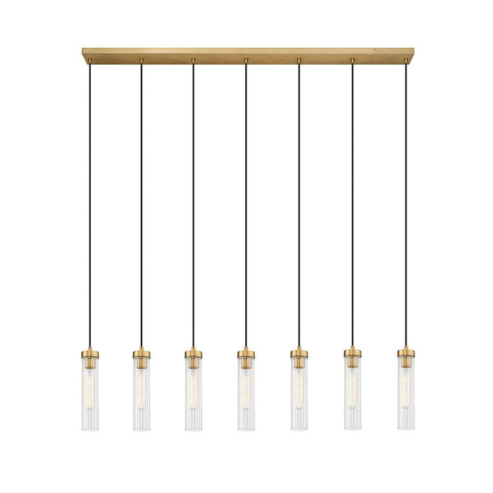 Z-Lite Beau 7 Light 5" Chandelier, Rubbed Brass/Clear - 740P-7L-RB