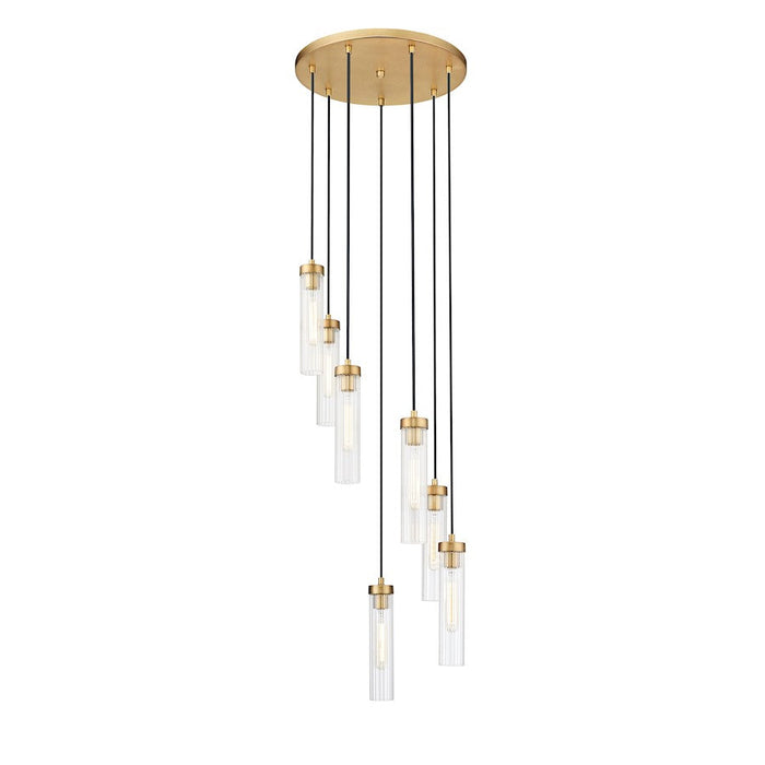 Z-Lite Beau 7 Light 18" Chandelier, Rubbed Brass/Clear - 740P-7R-RB