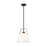 Z-Lite Z-Studio Linen Pendant 1 Light 12" Pendant, Matte Black/Ivory - 743P12-MB