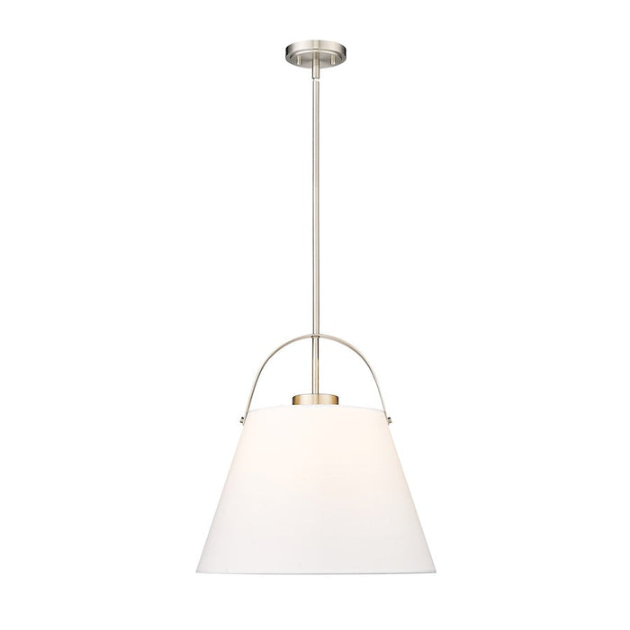 Z-Lite Z-Studio Linen Pendant 1 Light 18" Pendant, Nickel/Ivory - 743P18-BN