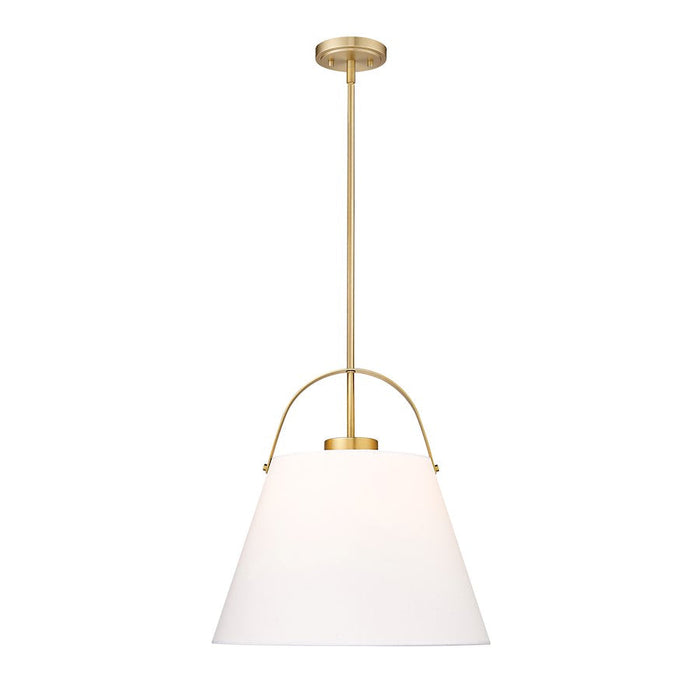 Z-Lite Z-Studio Linen Pendant 1 Light 18" Pendant, Brass/Ivory - 743P18-HBR