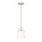 Z-Lite Z-Studio Linen Pendant 1 Light 8" Pendant, Brush Nickel/Ivory - 743P8-BN